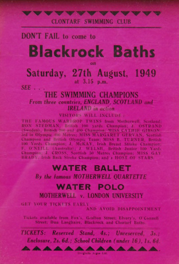 Blackrock baths flyer, 1949