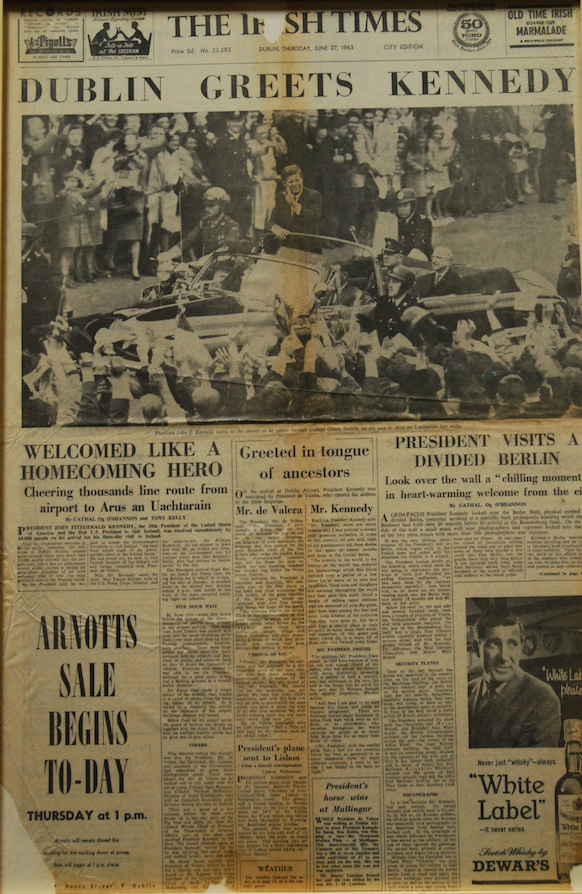 Dublin Greets Kennedy newspaper