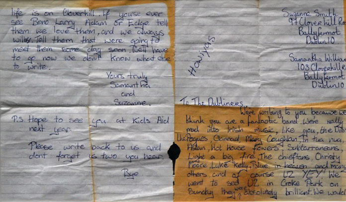 Dubliner's fan letter