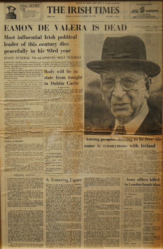 Eamon de Valera dead