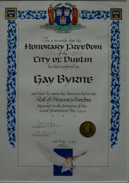 Gay Byrne Freedom of the city