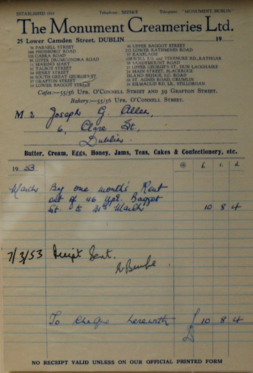 Monument Creameries invoice